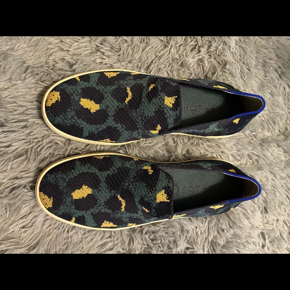 Rothy’s blue spot sneakers. Size 9.5. VGUC